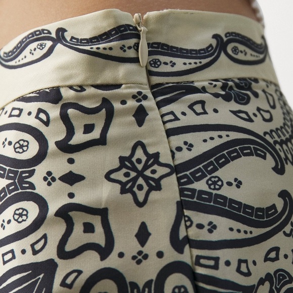 SANDO Teylor Paisley Pants PATTERNED FLOATY TROUSERS Size 40 Navy Ivory 6 8 38 - Picture 9 of 16